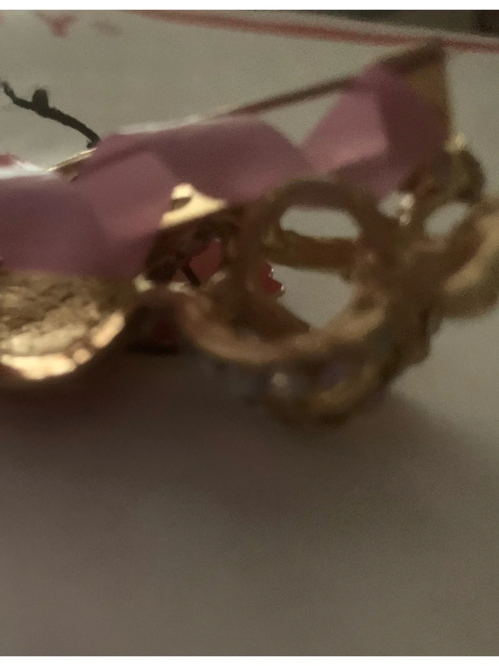 Betsey Johnson Pink Crystal Heart with Gold Crown Pendant